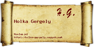 Holka Gergely névjegykártya